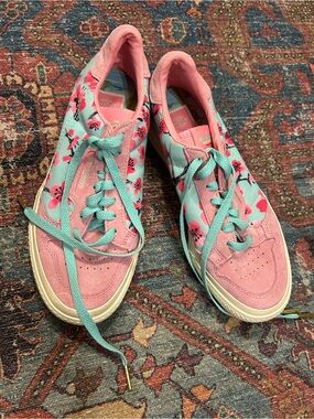 adidas Arizona Green Tea Pink and Teal Floral Women's Sneakers 7
